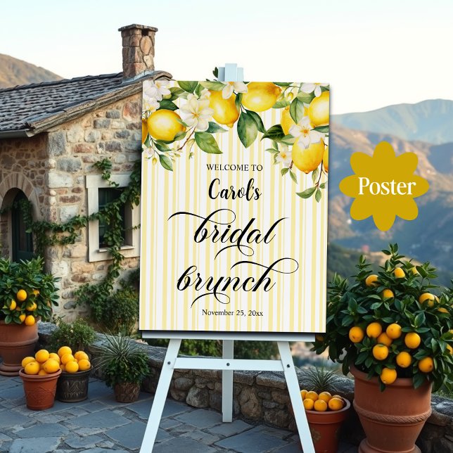 Affiche Filiale de citron Brunch nuptial méditerranéen d'é (Créateur téléchargé)