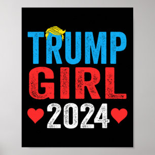 Affiche Fille 2024 Chemises mignonnes Trump Drapeau Femmes