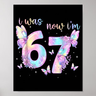 Affiche Fille 6 7 ans papillon 7ème anniversaire