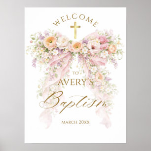 Affiche Fille à l'arc fleuri Bloom Baptême