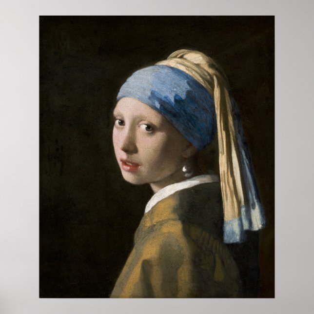 Affiche Fille à oreille perle — Vermeer (Devant)
