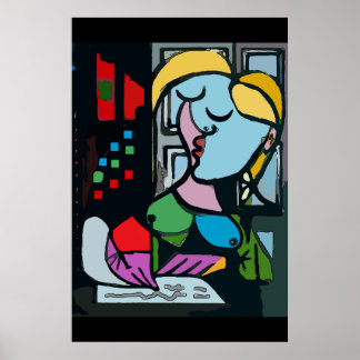 Affiche Fille Abstraite sur tablette
