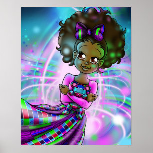 Affiche Fille afro-américaine