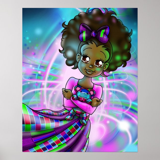 Affiche Fille afro-américaine (Devant)