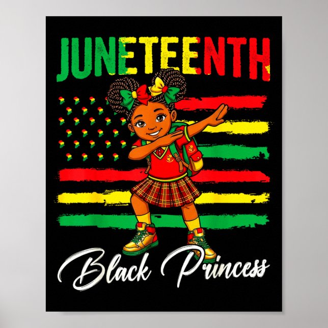Affiche Fille afro Juneteenth faisant le dab princesse noi (Devant)