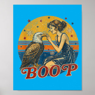 Affiche Fille Aigle Drôle de Main Boop Nez Drôle Patriotiq