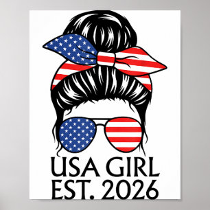 Affiche Fille américaine 2026 Nouvelle citoyenneté immigra