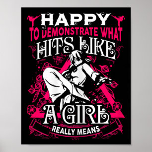 Affiche Fille Arts Martiaux Dit Karate Kung Fu Citation