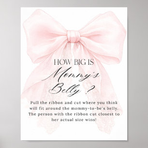 Affiche Fille au Nœud Rose Fête Moderne de Bébé Jeu