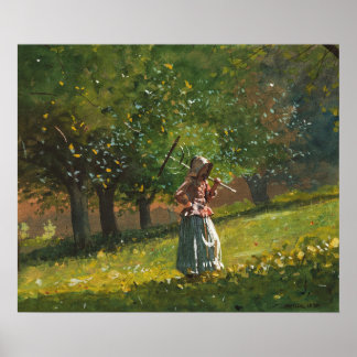Affiche Fille au râteau à foin