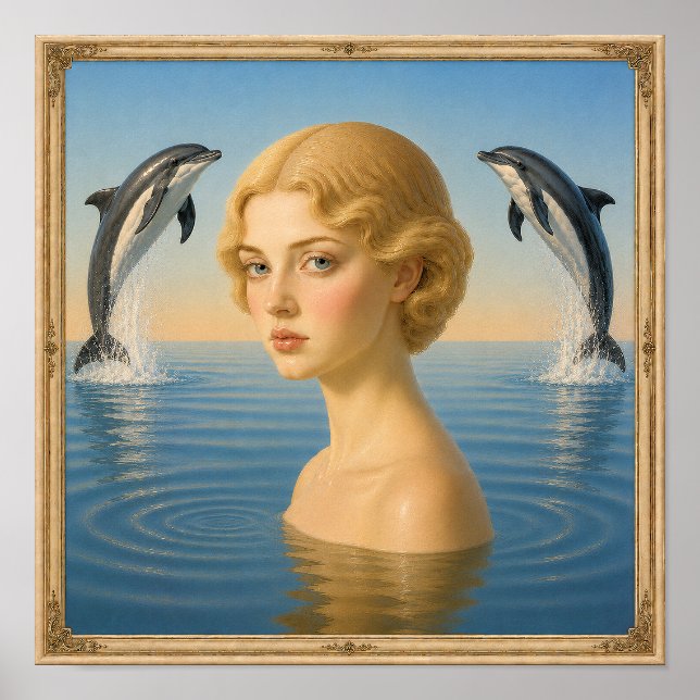 Affiche Fille aux dauphins (Devant)