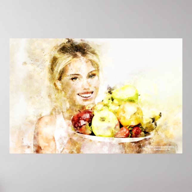 Affiche Fille aux fruits (Devant)