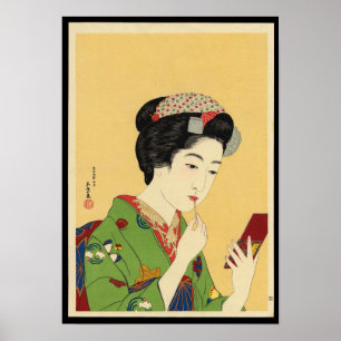 Affiche Fille avec bâton à lèvres