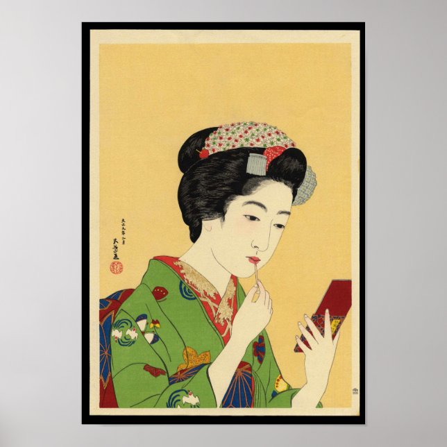 Affiche Fille avec bâton à lèvres (Devant)