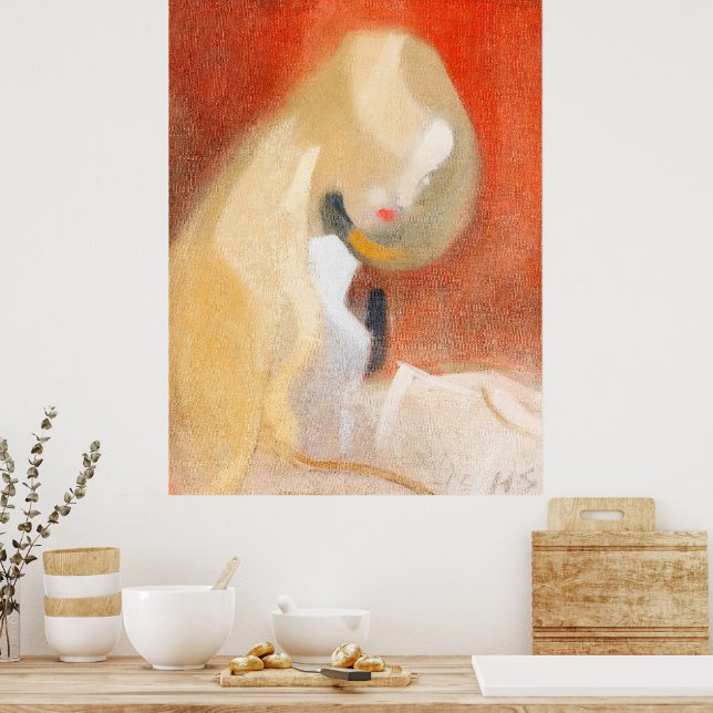 Affiche Fille avec cheveux blonds par Helene Schjerfbeck (Cuisine)