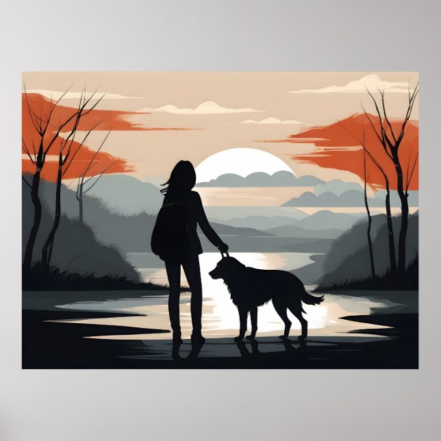 Affiche Fille avec le chien (Devant)