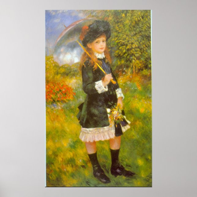 Affiche Fille avec parasol par Pierre Renoir (Devant)