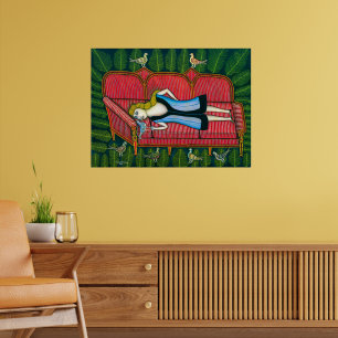 Affiche Fille avec pigeons Morris Hirshfield