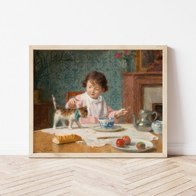 Affiche Fille avec un chat | Victor Gabriel Gilbert (Créateur téléchargé)