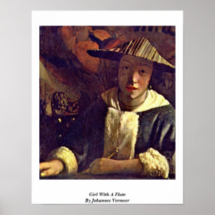 Affiche Fille avec une cannelure par Johannes Vermeer