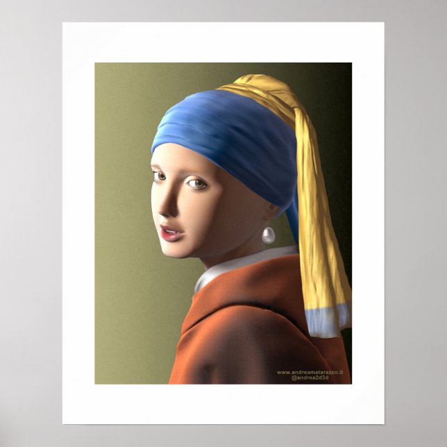 Affiche Fille avec une perle (Devant)