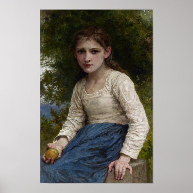 Affiche Fille avec une pomme par William-Adolphe Bouguerea (Devant)