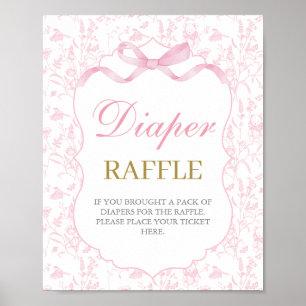 Affiche Fille Baby shower de la ceinture rose