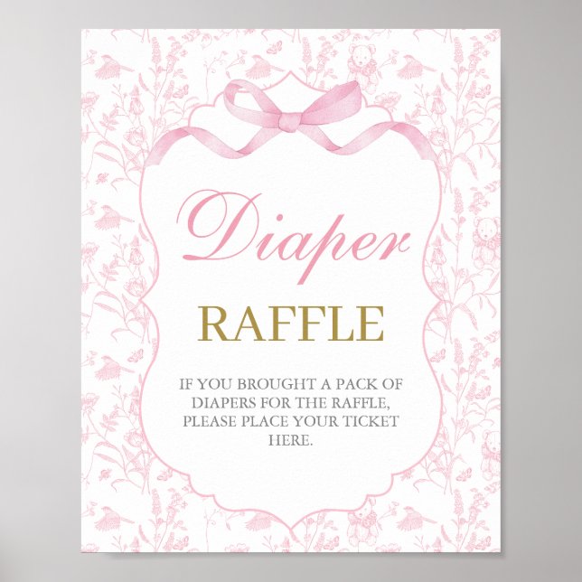 Affiche Fille Baby shower de la ceinture rose (Devant)