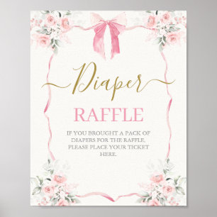 Affiche Fille Baby shower de la ceinture rose