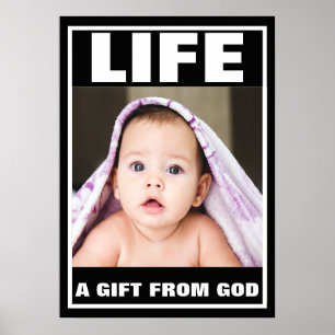 AFFICHE FILLE BÉBÉ PRO-VIE AVEC BLANCHET