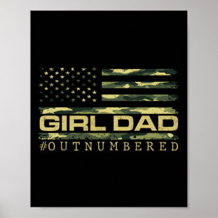Affiche Fille Camo Papa Drapeau Américain Usa Papa Des Fil