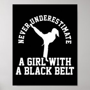 Affiche Fille ceinture noire de karaté Taekwondo