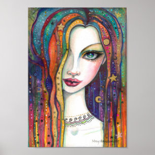 Affiche Fille céleste bohème Celestia par Molly Harrison