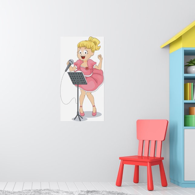 Affiche Fille chante (Créateur téléchargé)