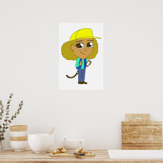 Affiche fille chibi avec une queue de tigre (Cuisine)
