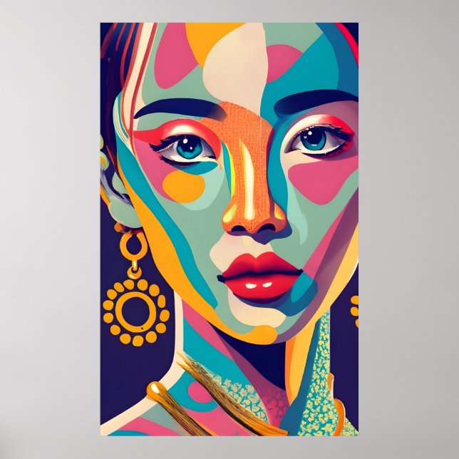 Affiche Fille colorée (Devant)