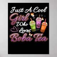 Fille cool qui aime Boba Tea Boba Boire Bubble Tea