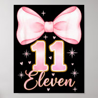Fille coquette de 11 ans Bow C'est mon onze annive