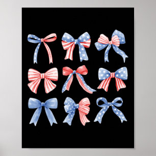 Affiche Fille coquette patriotique américaine du 4 juillet