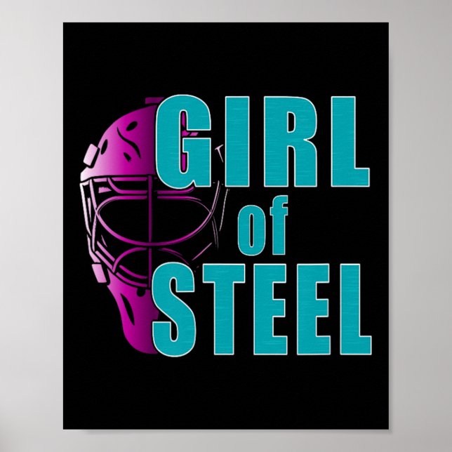 Affiche Fille d'Acier – Esprit de gardien de but de hockey (Devant)