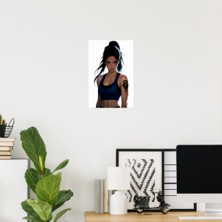 Affiche Fille d'anime de fitness - Motivation pour le spor