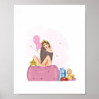 Affiche fille d'anniversaire
