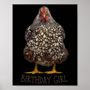 Affiche Fille d'anniversaire de poulet Propriétaire de pou