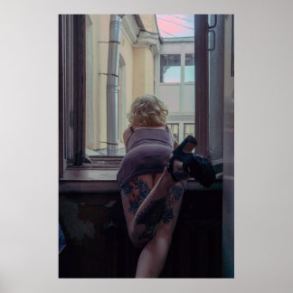 Affiche Fille dans la fenêtre