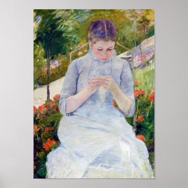 Affiche Fille dans le jardin, Mary Cassatt (Devant)
