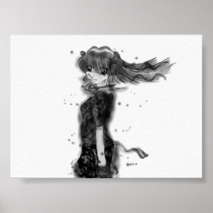 Affiche Fille dans le vent