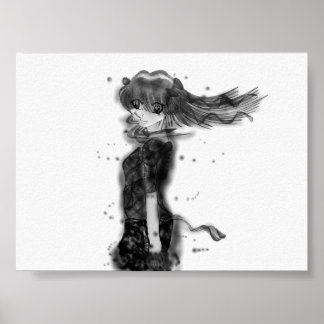 Affiche Fille dans le vent