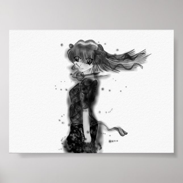 Affiche Fille dans le vent (Devant)