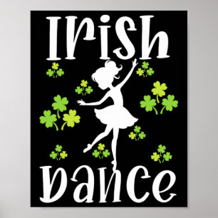Affiche Fille Danseuse Danse irlandaise Dance St Patrick's