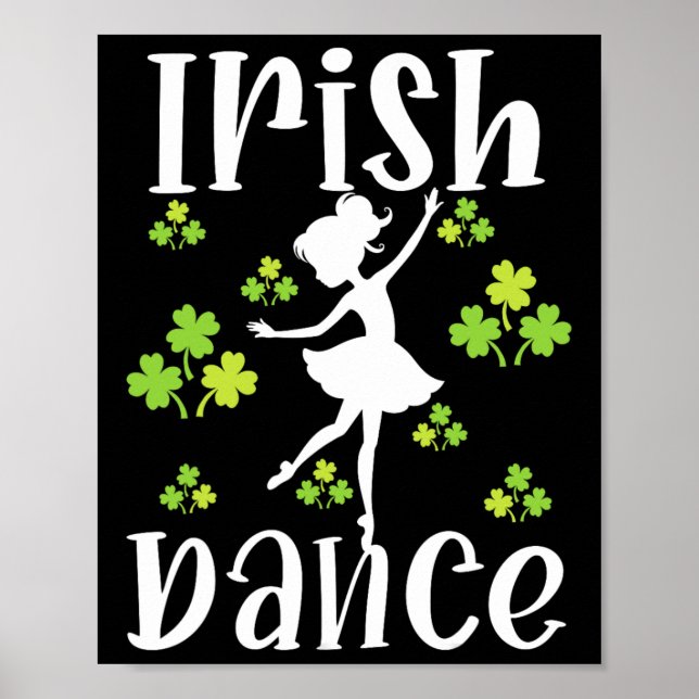 Affiche Fille Danseuse Danse irlandaise Dance St Patrick's (Devant)